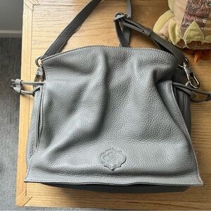 orYANY Gray Genuine Leather Crossbody Shoulder Bag